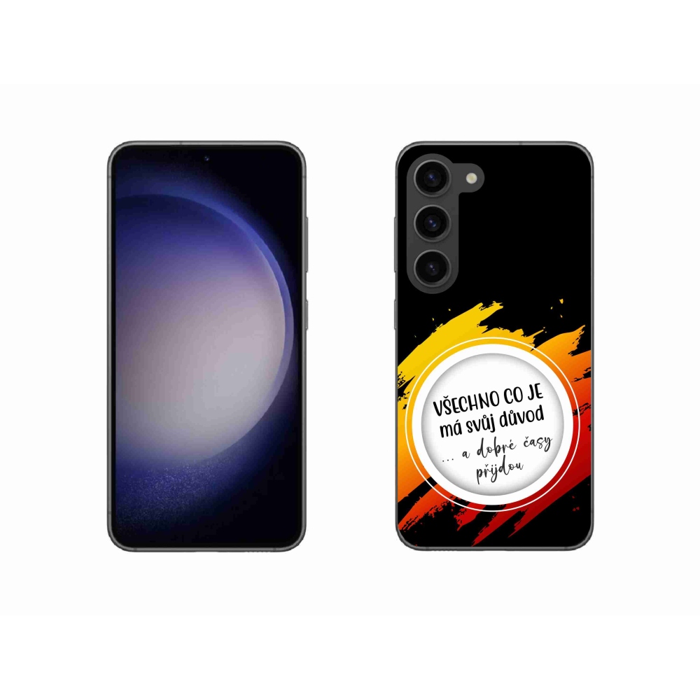 Gelový kryt mmCase na Samsung Galaxy S23 5G - citát 3 černé pozadí