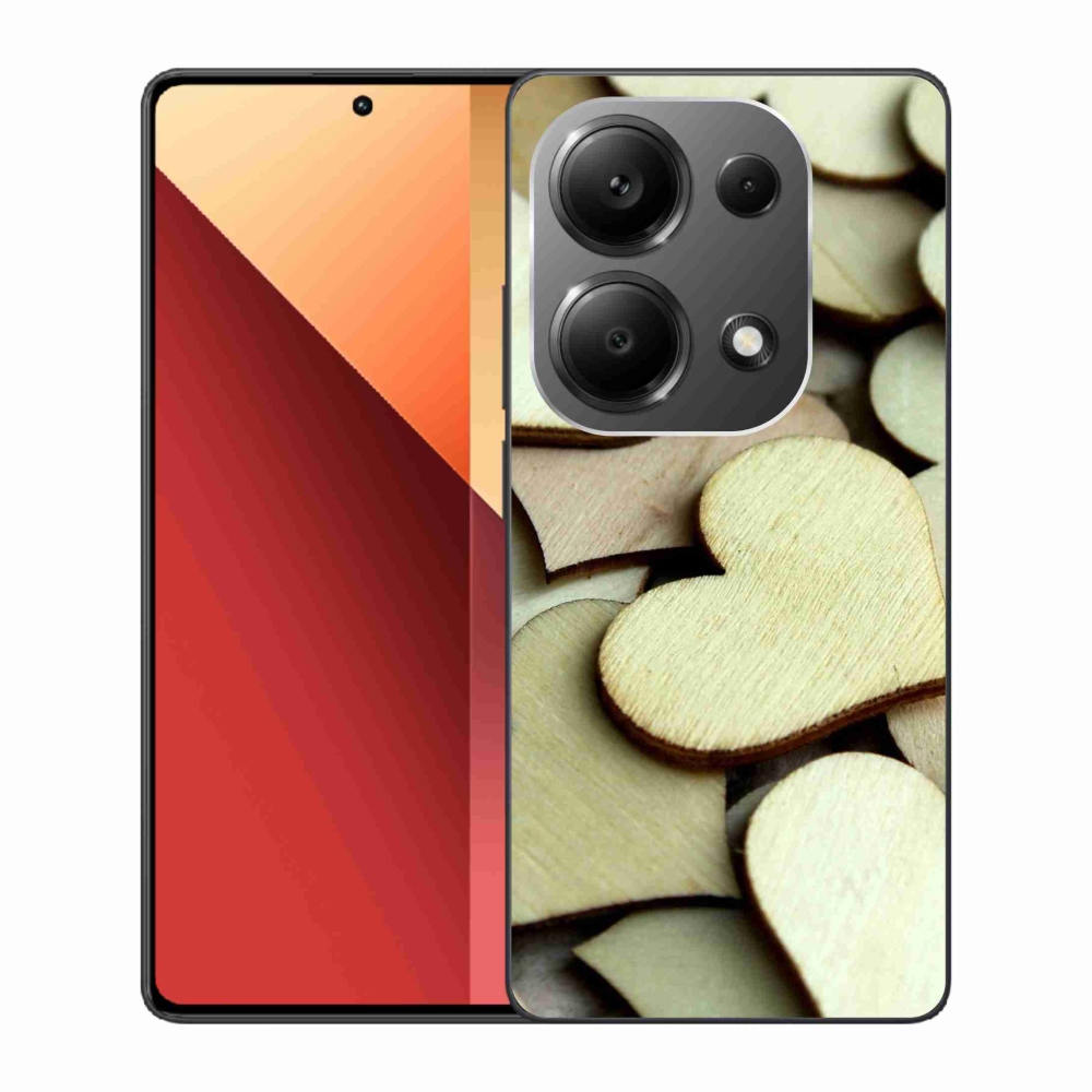 Gelový kryt mmCase na Xiaomi Redmi Note 13 Pro 4G/Poco M6 Pro - dřevěná srdíčka