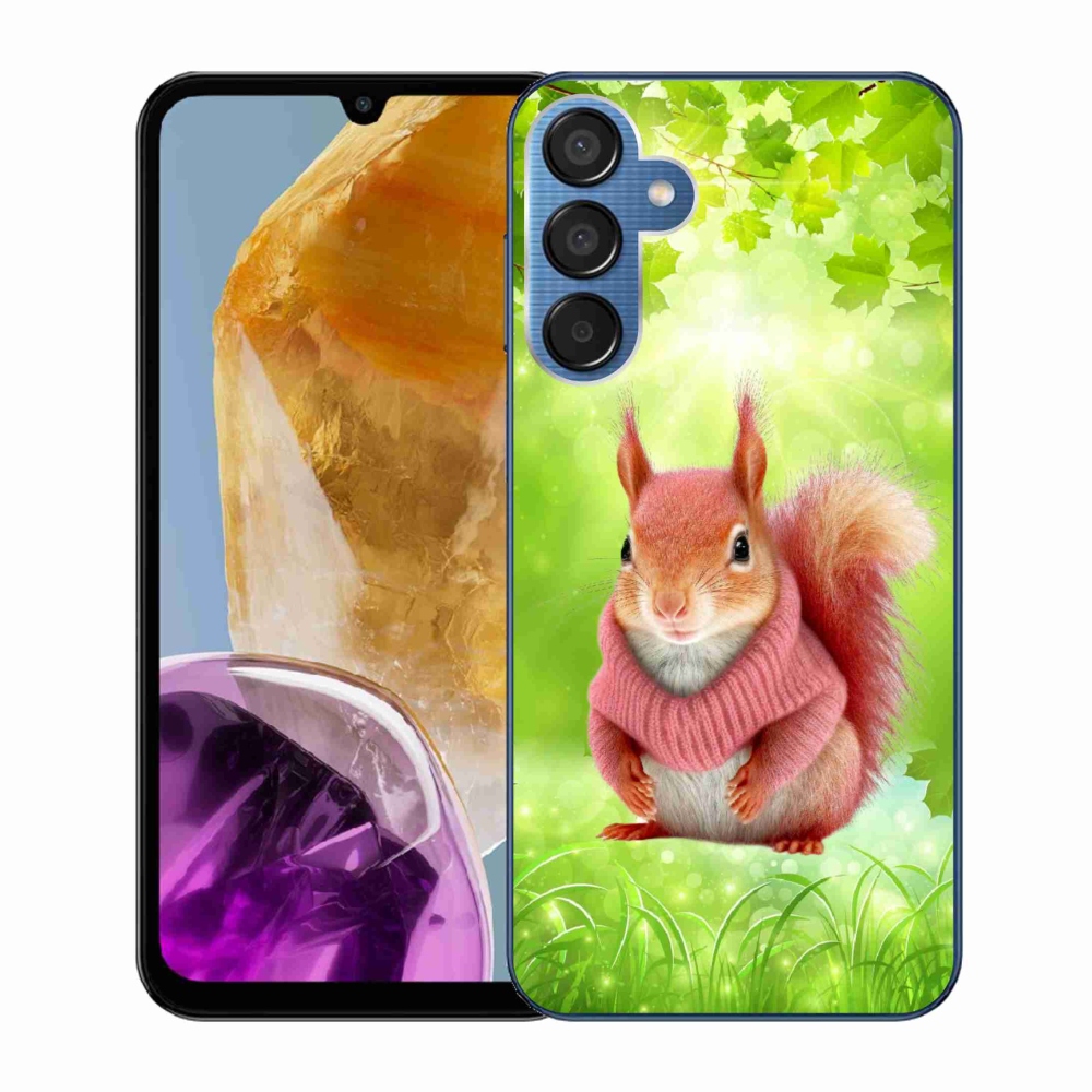 Gelový kryt mmCase na Samsung Galaxy M15 5G - veverka ve svetru