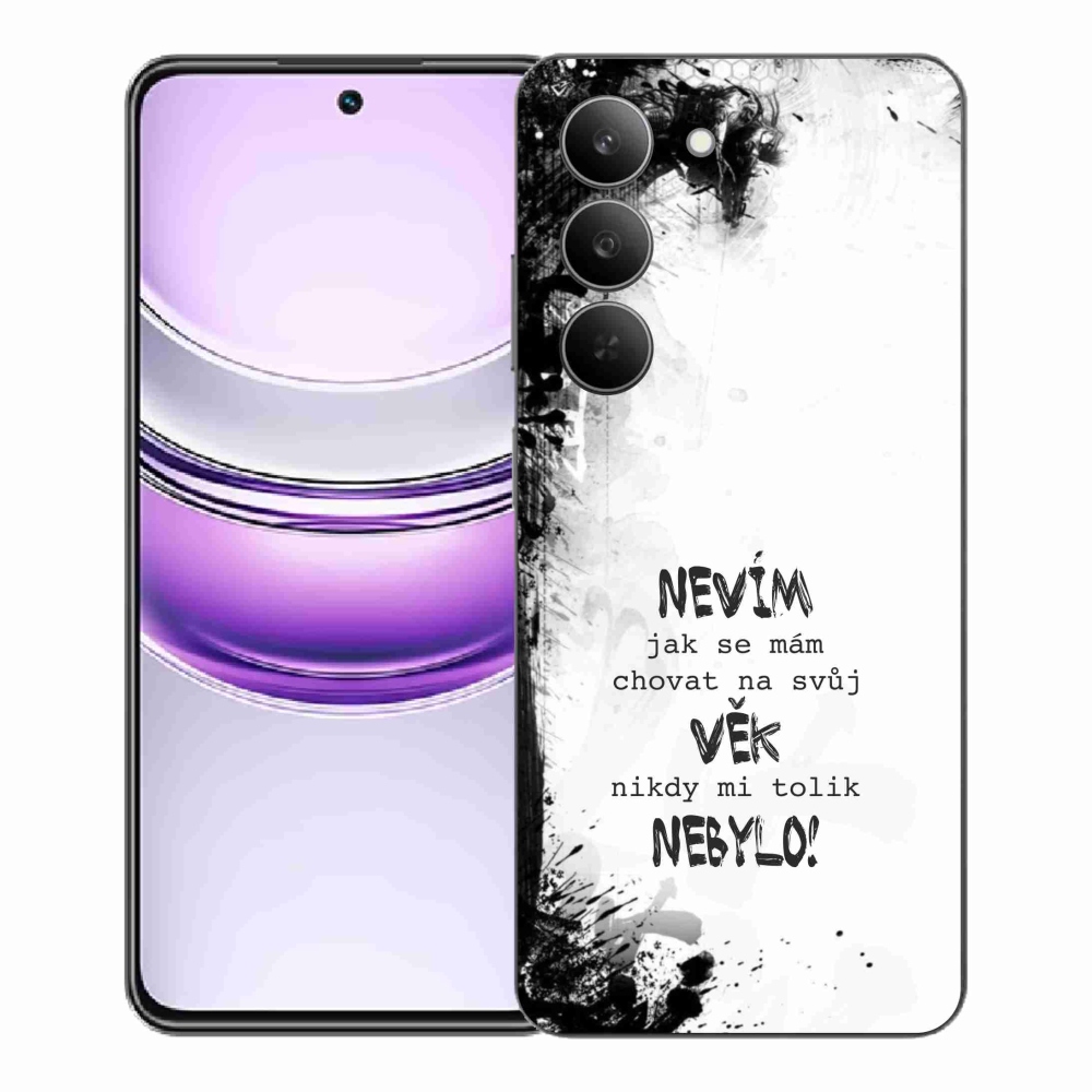 Gelový kryt mmCase na Realme 14x 5G - vtipný text 14 bílé pozadí