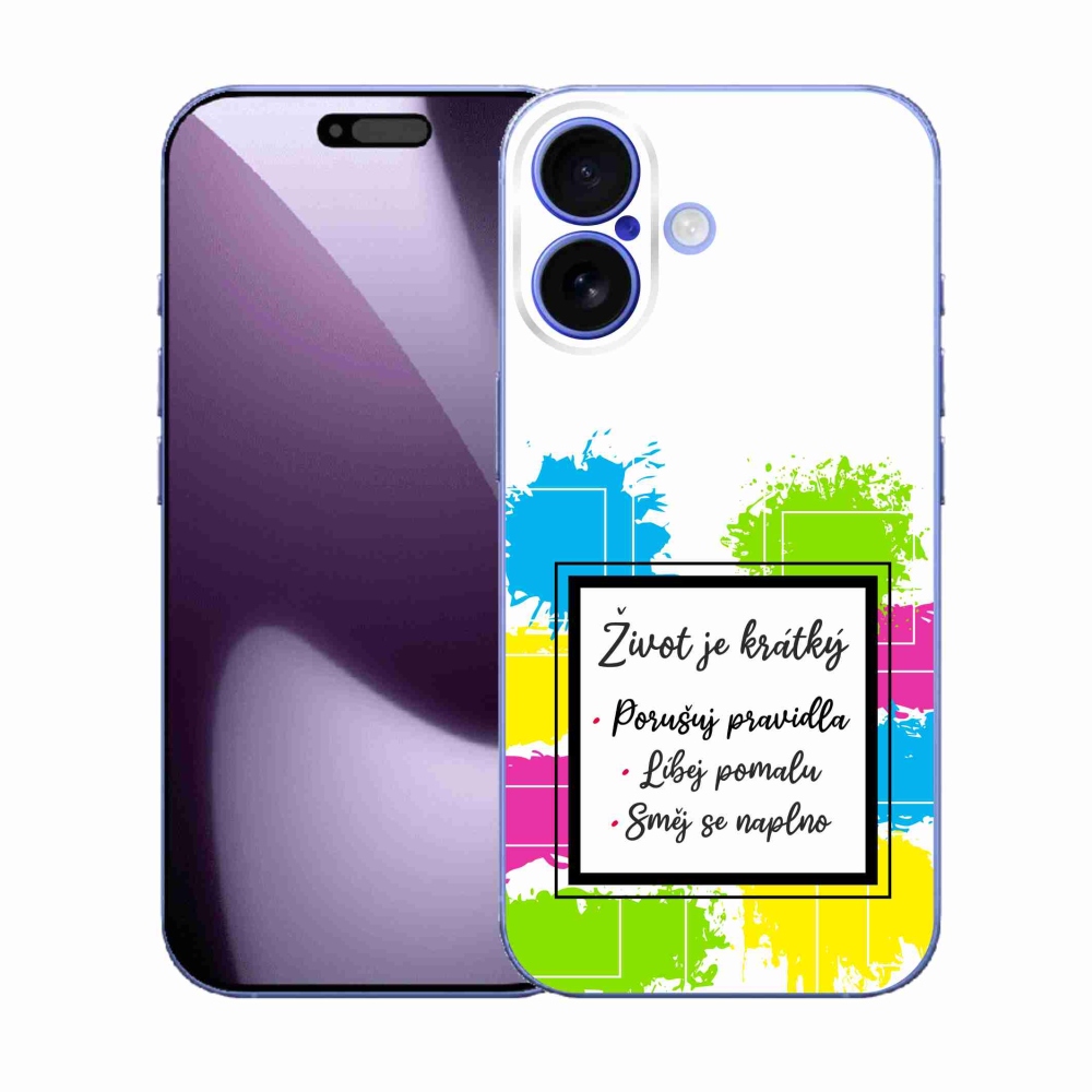 Gelový kryt mmCase na iPhone 17 - citát 5 bílé pozadí