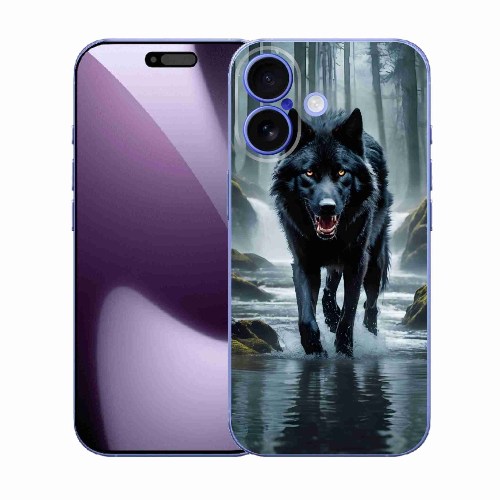 Gelový kryt mmCase na iPhone 17 - černý vlk