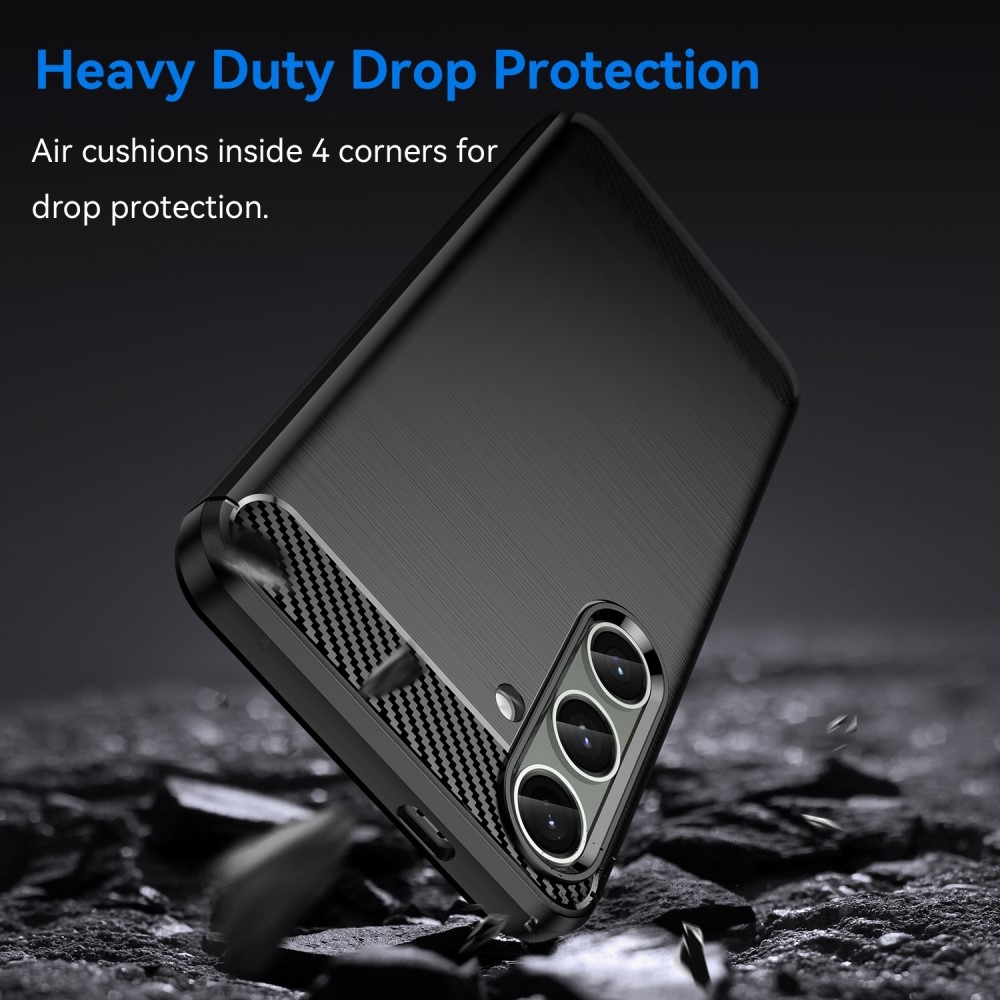Carbon odolný gelový obal na Samsung Galaxy S24+/S25+ - černý