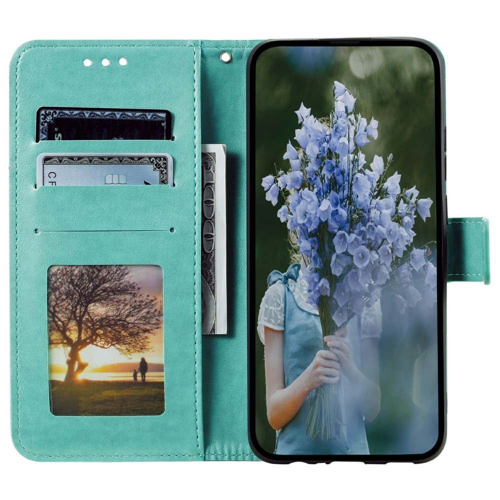 Mandala knížkové pouzdro na Xiaomi Redmi Note 14 5G - modrozelené