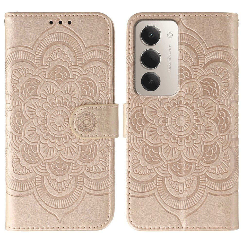Mandala knížkové pouzdro na Xiaomi Redmi 15 5G - růžovozlaté
