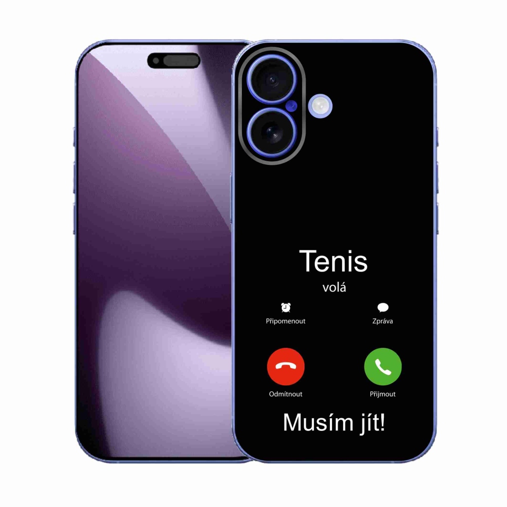 Gelový kryt mmCase na iPhone 17 - tenis volá černé pozadí