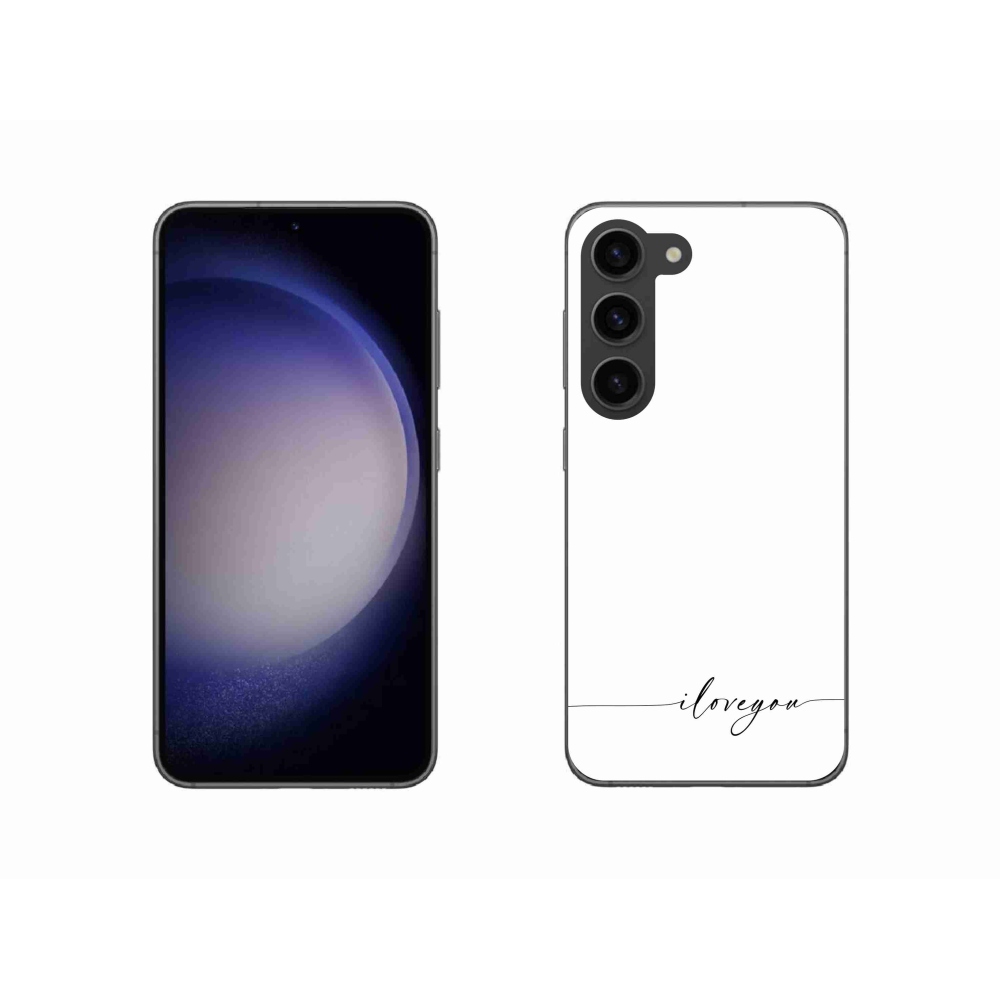 Gelový kryt mmCase na Samsung Galaxy S23 5G - I love you bílé pozadí
