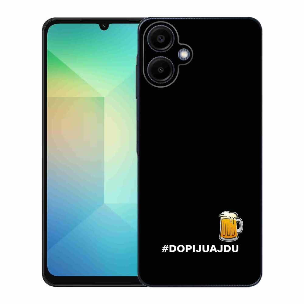 Gelový kryt mmCase na Samsung Galaxy A06 4G - pivní motiv 1 černé pozadí