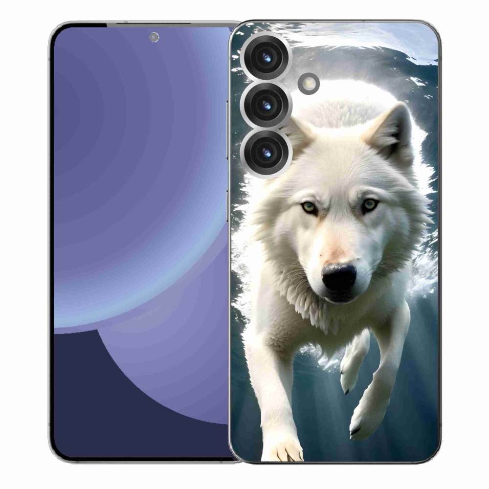 Gelový kryt mmCase na Samsung Galaxy S25+ - bílý vlk