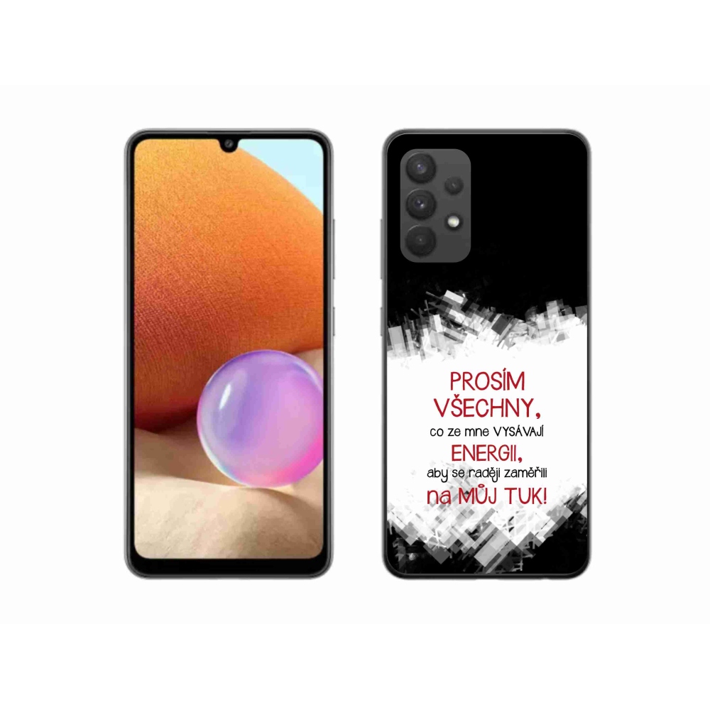 Gelový kryt mmCase na Samsung Galaxy A32 4G - vtipný text 1 červený