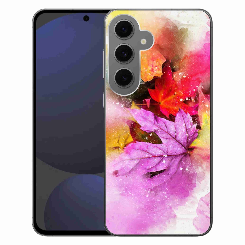 Gelový kryt mmCase na Samsung Galaxy S24 FE - barevné listy
