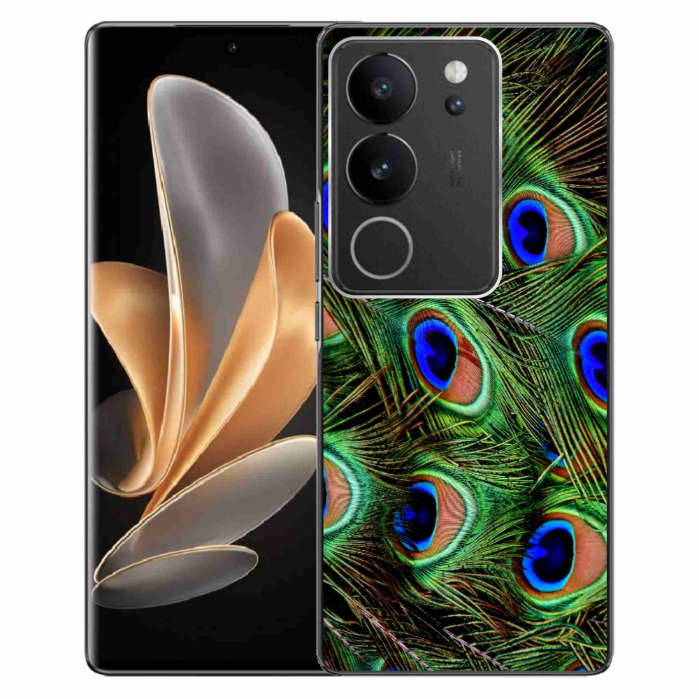 Gelový kryt mmCase na Vivo V29 5G - paví peří