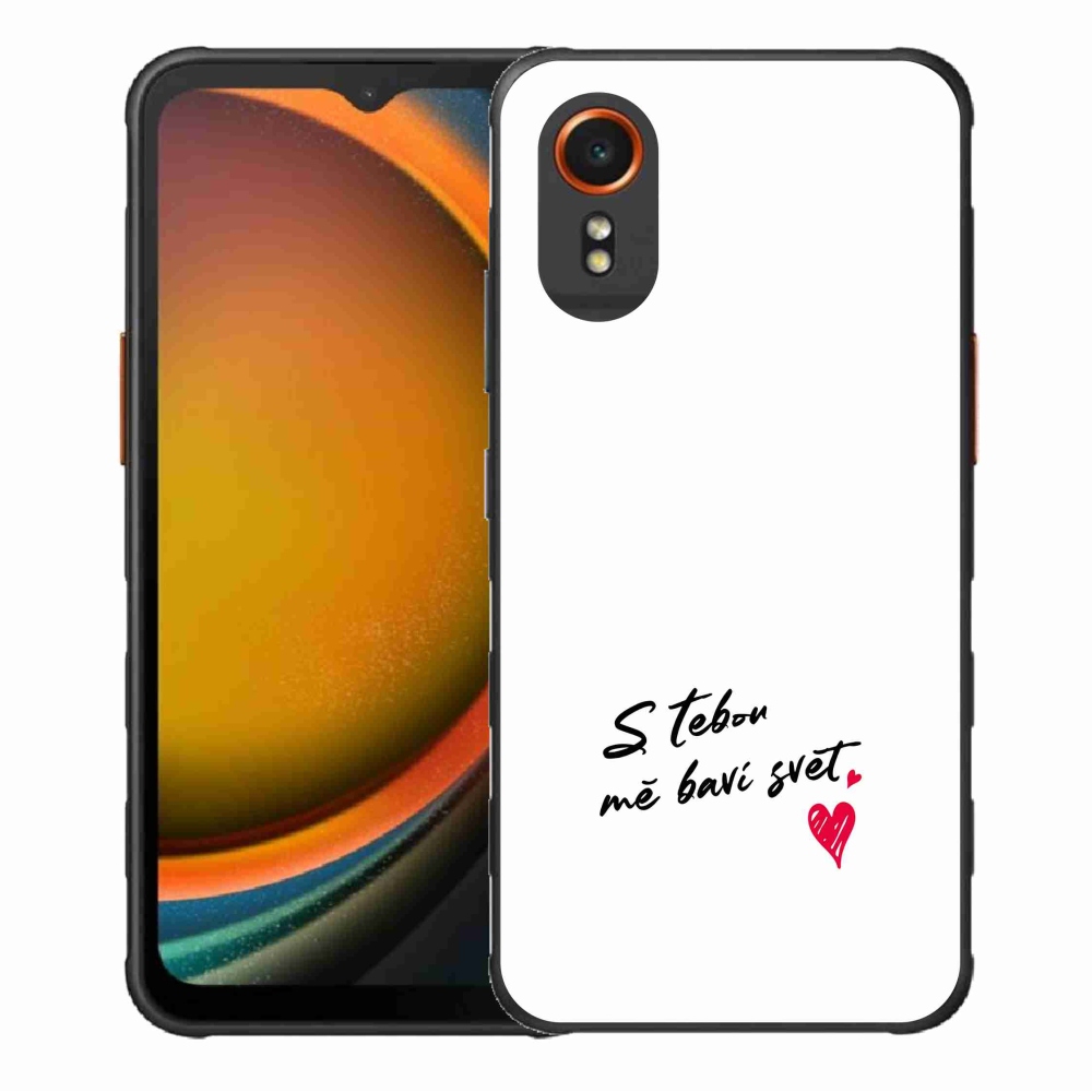 Gelový kryt mmCase na Samsung Galaxy Xcover 7 - zamilovaný text 1 bílé pozadí