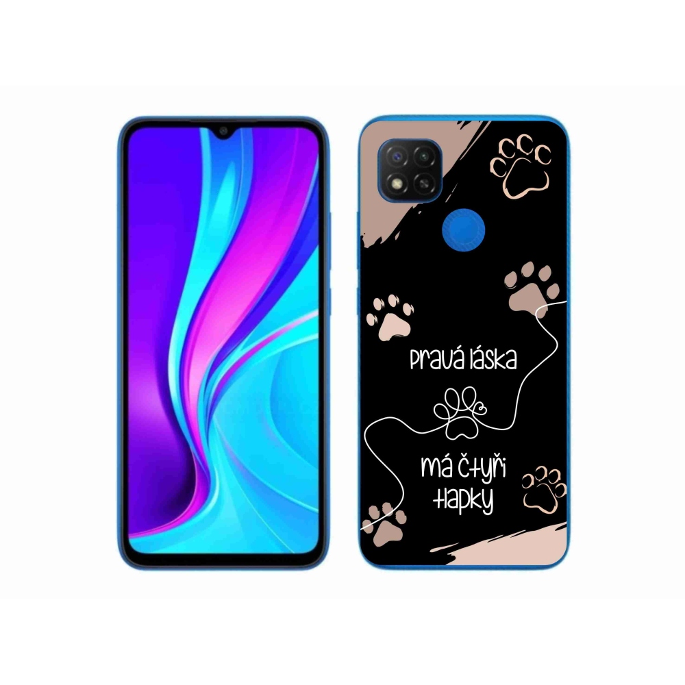 Gelový kryt mmCase na Xiaomi Redmi 9C - psí motiv 1 černé pozadí