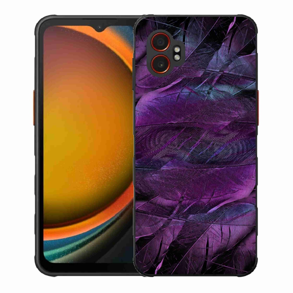 Gelový kryt mmCase na Samsung Galaxy Xcover 7 Pro - fialová pírka