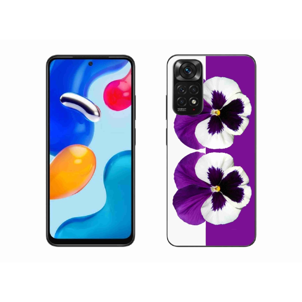 Gelový kryt mmCase na Xiaomi Redmi Note 11S 4G - fialovobílý květ