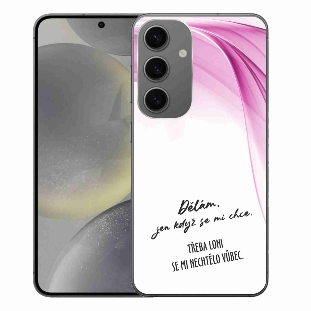 Gelový kryt mmCase na Samsung Galaxy S24+ - vtipný text 12 bílé pozadí