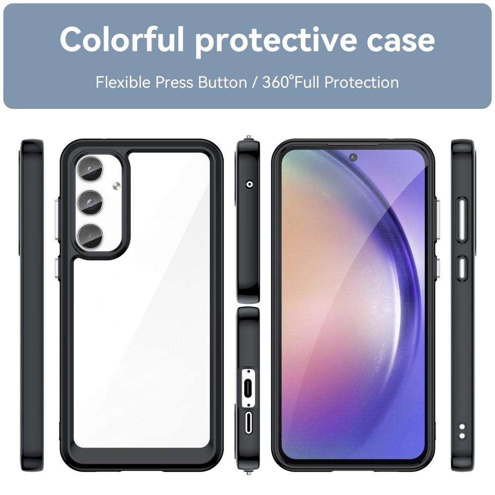 Gelový obal s pevnými zády na Samsung Galaxy A55 5G - černý