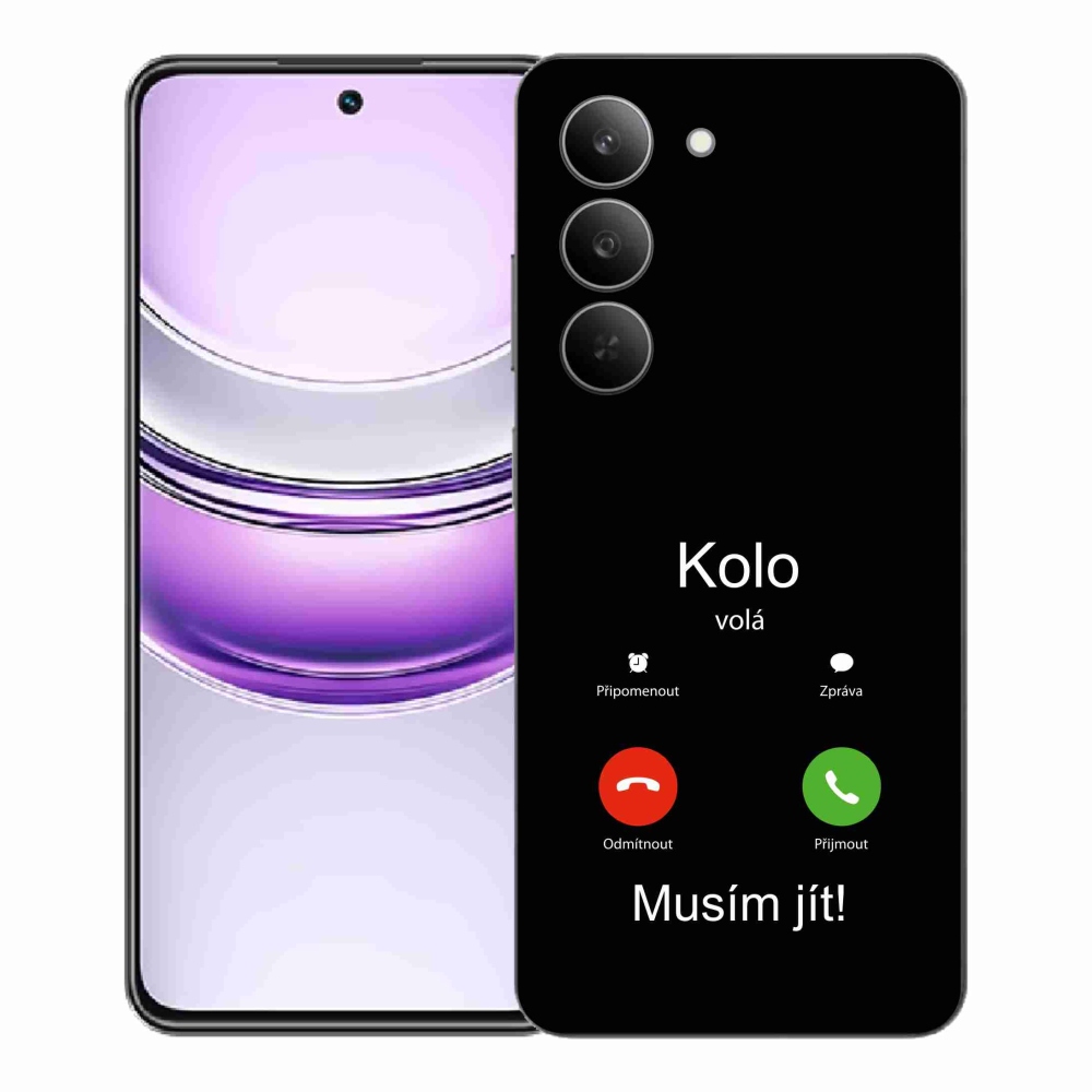 Gelový kryt mmCase na Realme 14x 5G - kolo volá černé pozadí