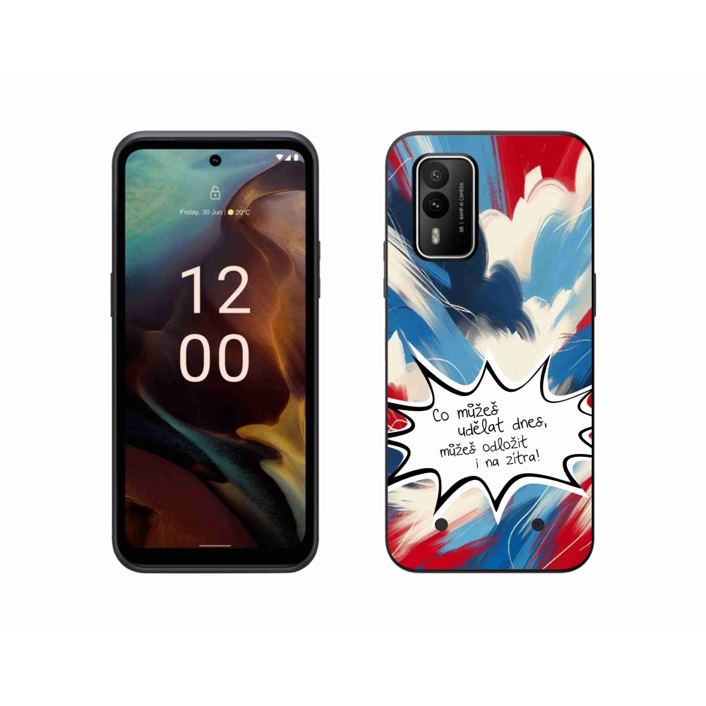 Gelový kryt mmCase na Nokia XR21 - vtipný text 9 bílé pozadí