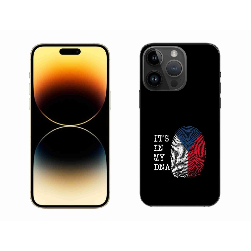 Gelový kryt mmCase na iPhone 14 Pro Max 6.7 - vlajka otisk prstu černé pozadí