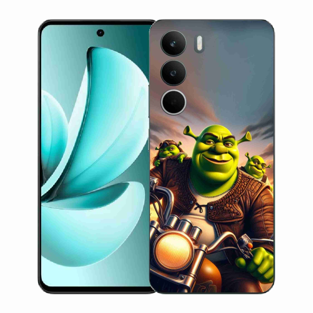 Gelový kryt mmCase na Realme C71 - shrek na motorce