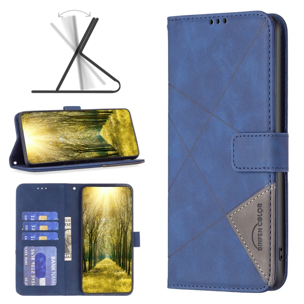 BINFEN knížkové pouzdro na Samsung Galaxy M55 5G - modré
