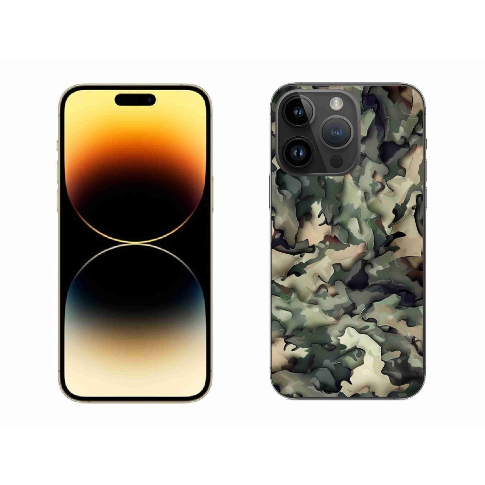 Gelový kryt mmCase na iPhone 14 Pro Max - maskáčový vzor 9