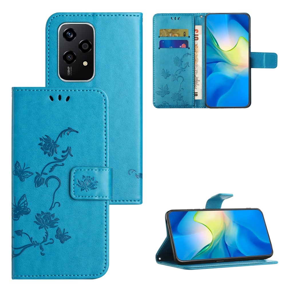 Flower knížkové pouzdro na Honor 200 Lite 5G - modré