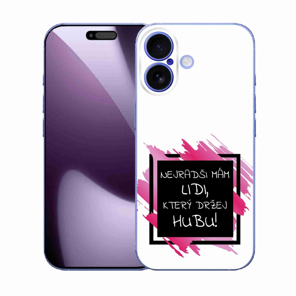 Gelový kryt mmCase na iPhone 17 - vtipný text 7 černobílé pozadí