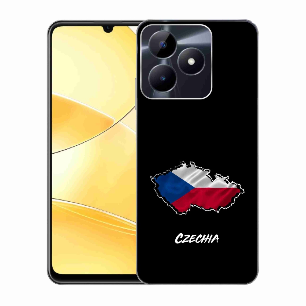 Gelový kryt mmCase na Realme C51/C53 - Czechia černé pozadí