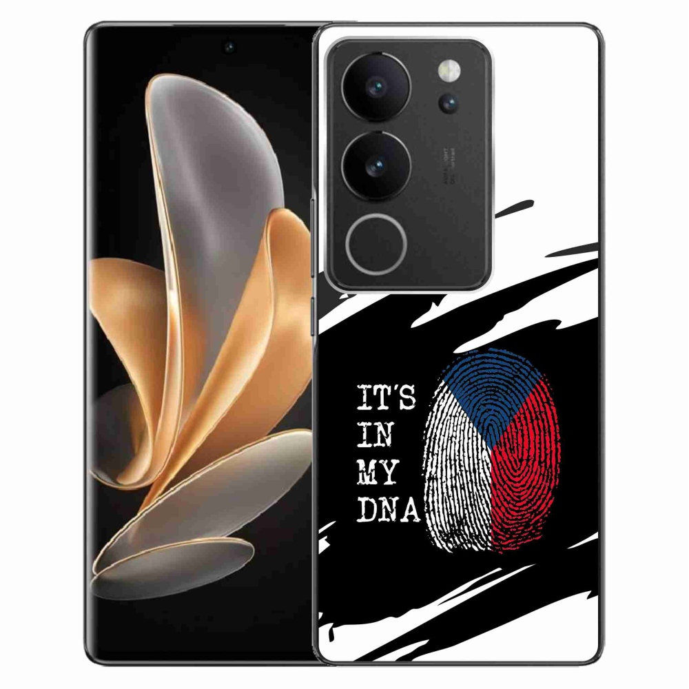 Gelový kryt mmCase na Vivo V29 5G - vlajka otisk prstu černobílé pozadí