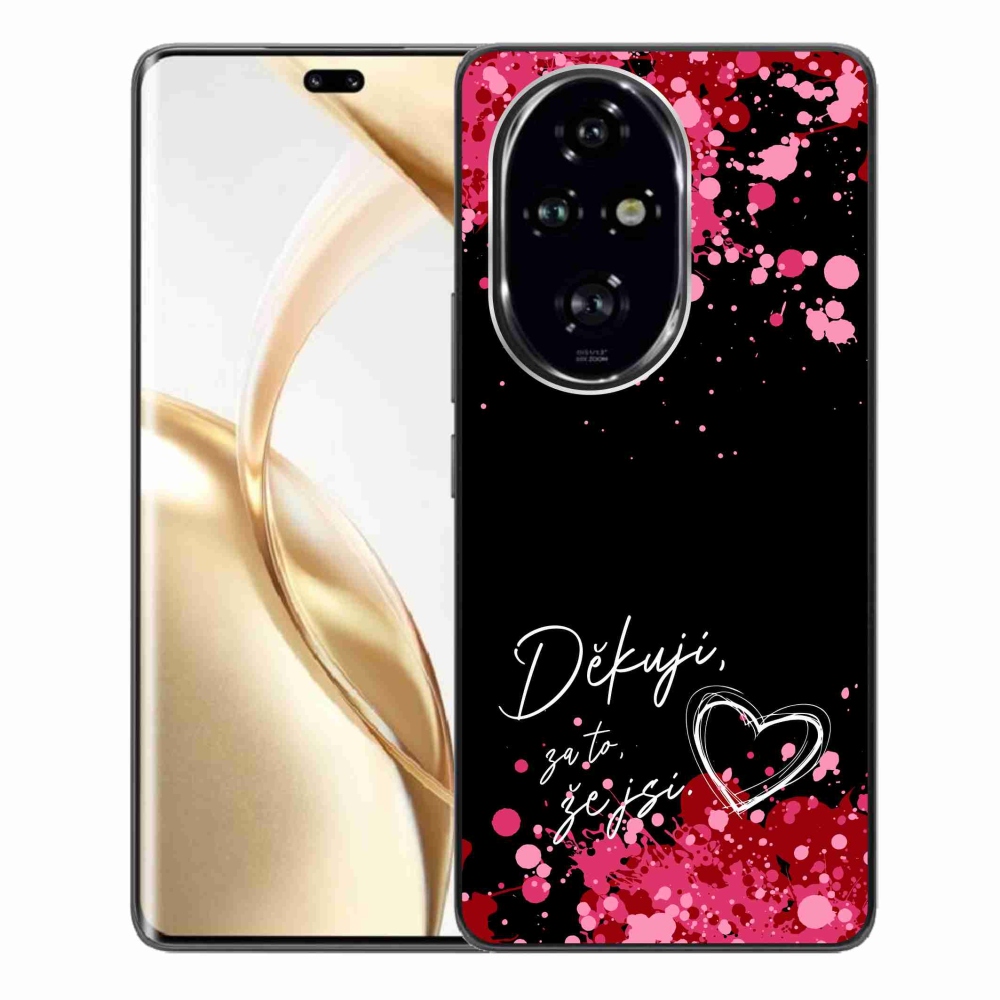Gelový kryt mmCase na Honor 200 Pro 5G - zamilovaný text 2 černé pozadí