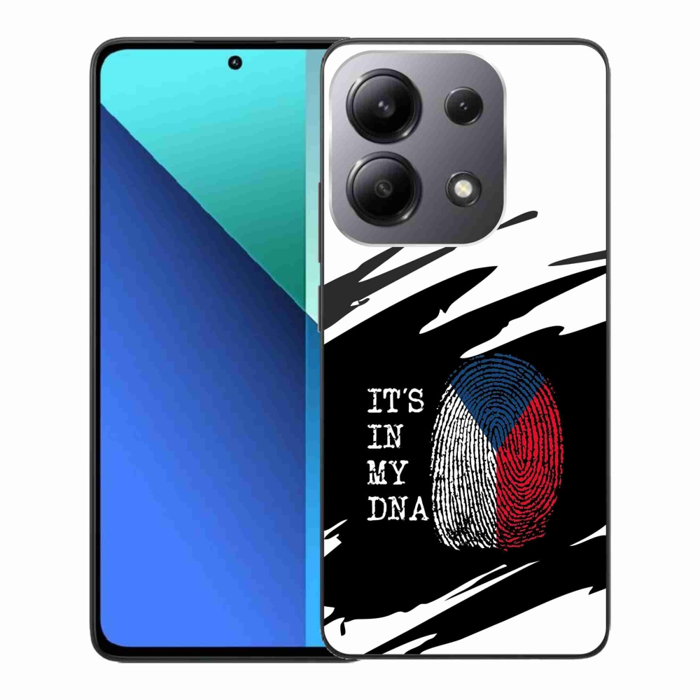 Gelový kryt mmCase na Xiaomi Redmi Note 13 - vlajka otisk prstu černobílé pozadí