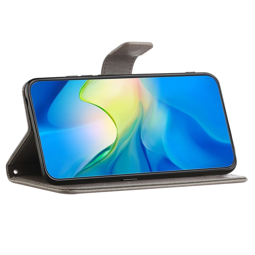 Flower knížkové pouzdro na Samsung Galaxy Xcover 7 - šedé
