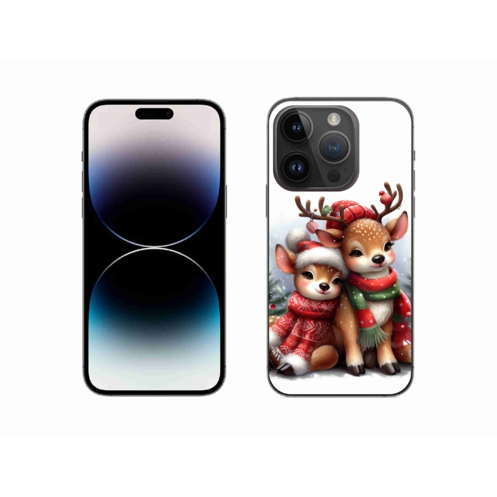 Gelový kryt mmCase na iPhone 14 Pro - vánoční sobi
