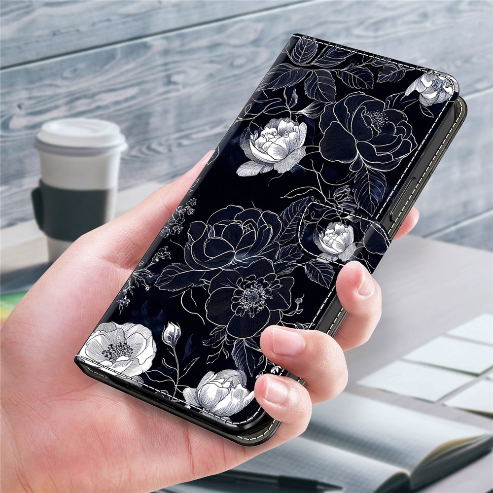 Firmly knížkové pouzdro na Samsung Galaxy A17 5G/A26 5G - černobílé květy