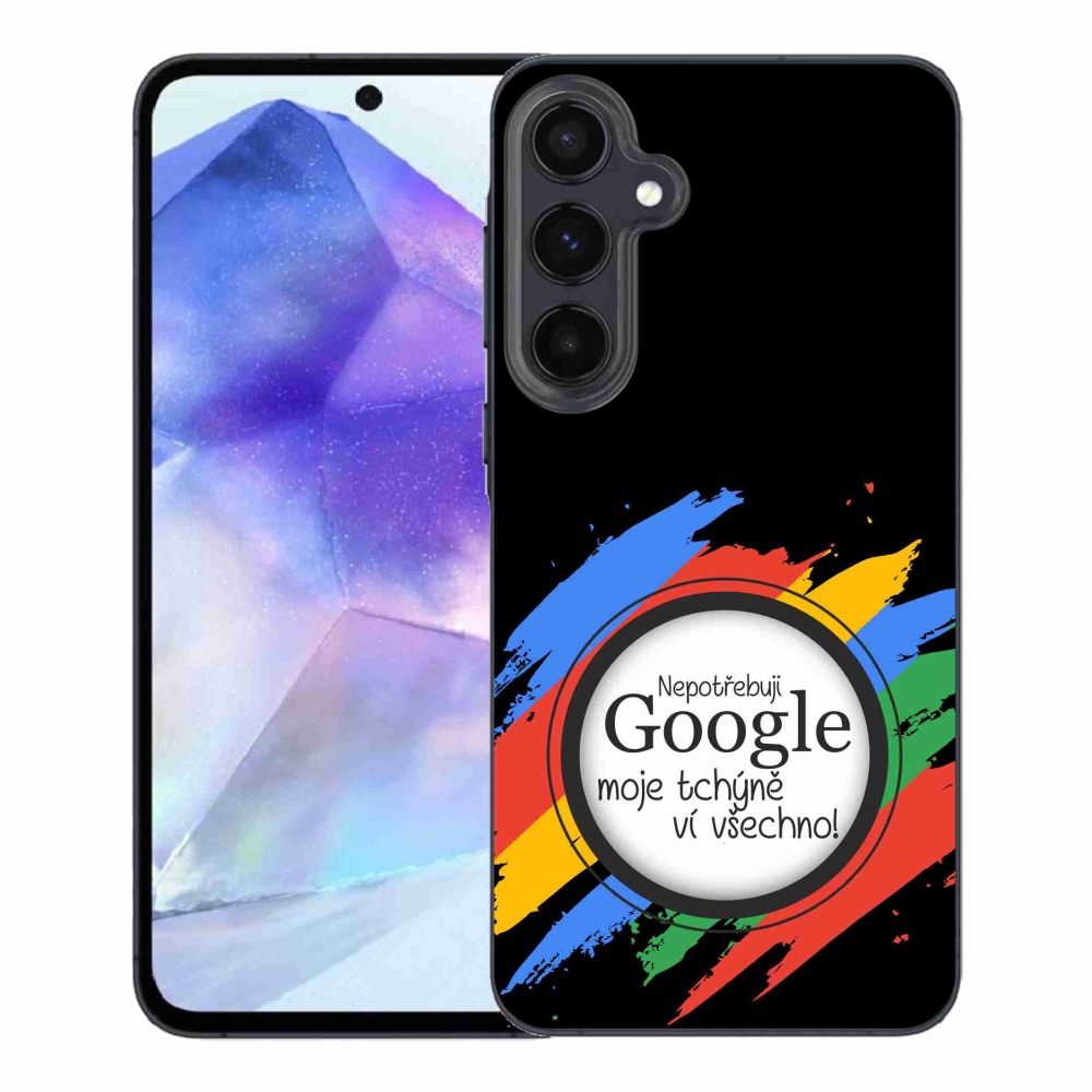 Gelový kryt mmCase na Samsung Galaxy A55 5G - tchýně ví všechno černé pozadí