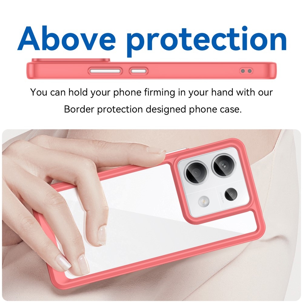 Gelový obal s pevnými zády na Xiaomi Redmi Note 13 Pro 5G/Poco X6 5G - červený