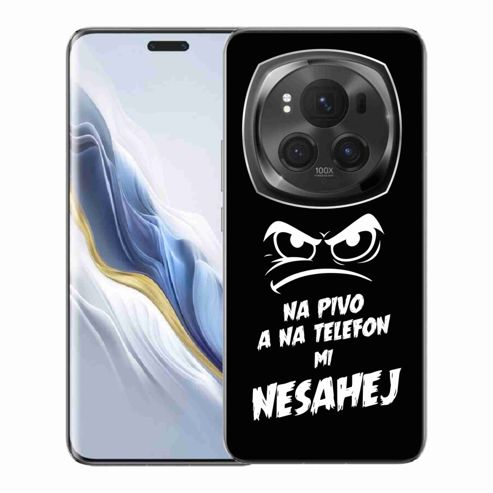 Gelový kryt mmCase na Honor Magic 6 Pro 5G - pivní motiv 2 černé pozadí