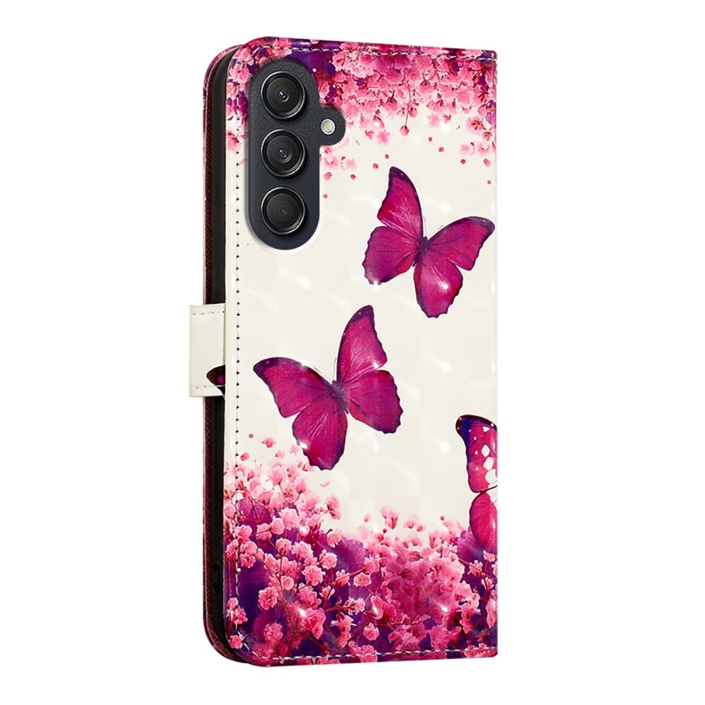 Patte knížkové pouzdro na Samsung Galaxy M55 5G - růžoví motýli