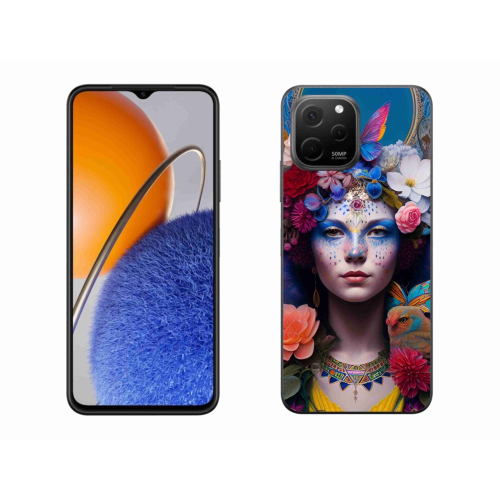 Gelový kryt mmCase na Huawei Nova Y61 - žena s květinami