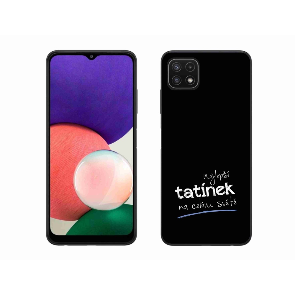 Gelový kryt mmCase na Samsung Galaxy A22 5G - nejlepší tatínek 4 černé pozadí