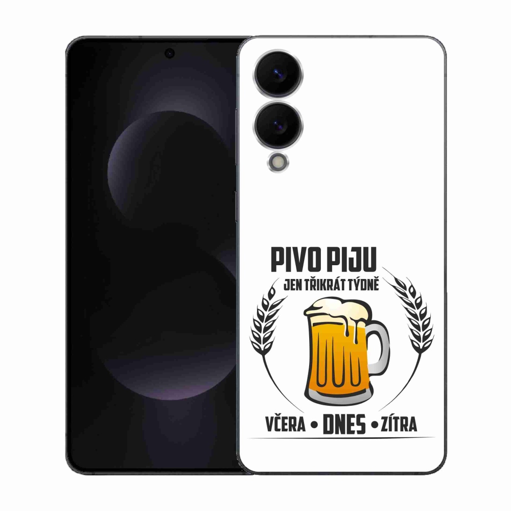 Gelový kryt mmCase na Samsung Galaxy S25 Edge - pivní motiv bílé pozadí