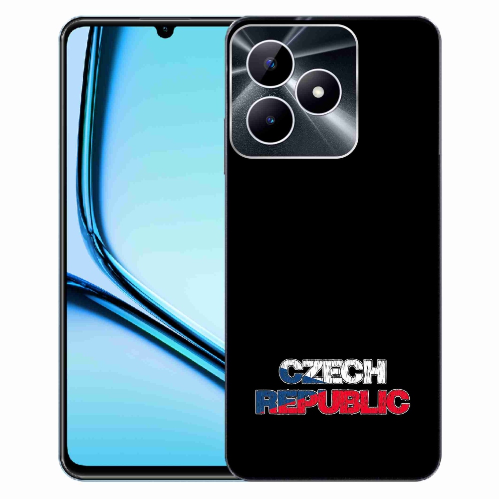 Gelový kryt mmCase na Realme Note 50 - Czech Republic černé pozadí