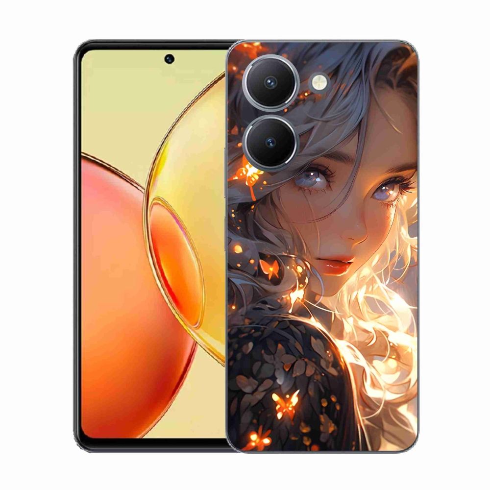 Gelový kryt mmCase na Vivo Y36 - dívka a motýli