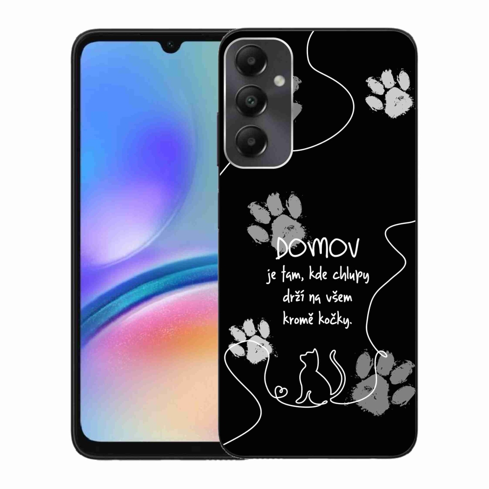 Gelový kryt mmCase na Samsung Galaxy A05s - kočičí motiv černé pozadí