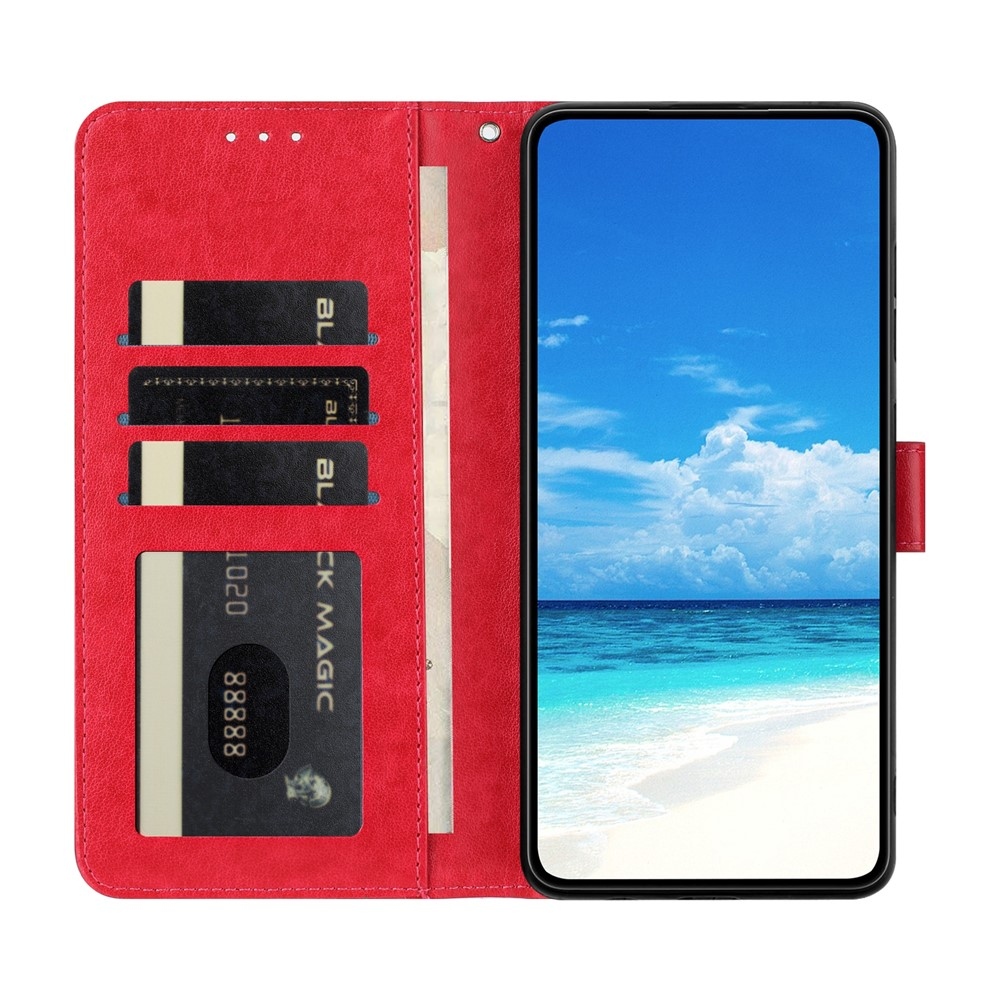 Floral Butterfly knížkové pouzdro na Xiaomi 15T - červené