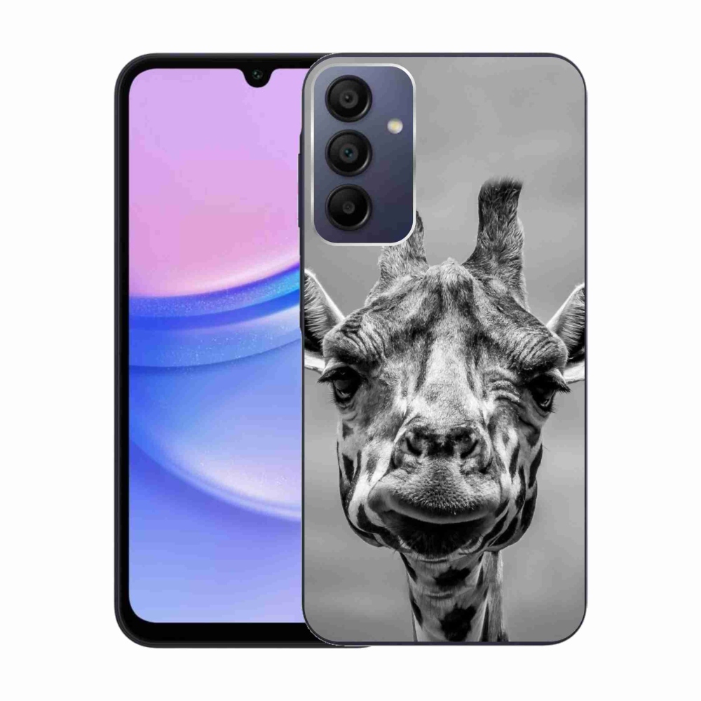 Gelový kryt mmCase na Samsung Galaxy A15 4G/5G - černobílá žirafa