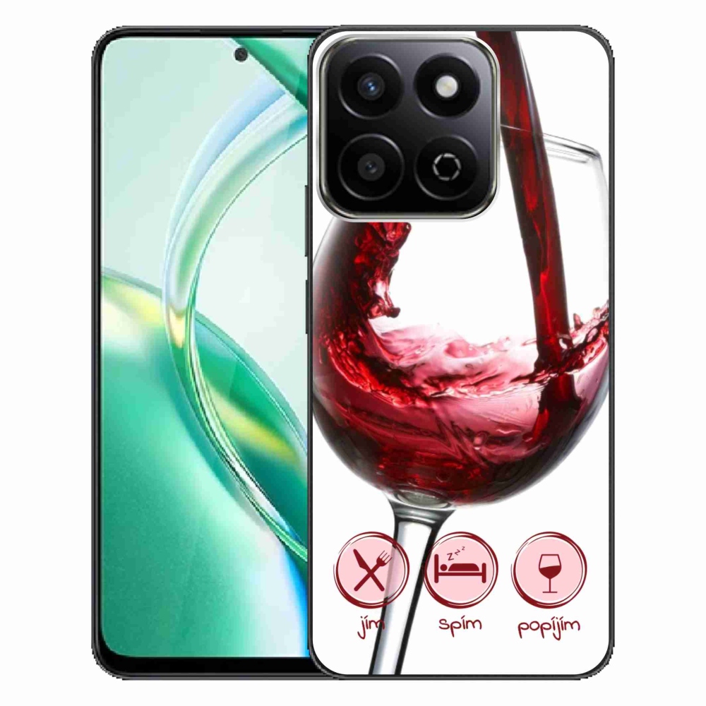 Gelový obal mmCase na Honor 200 Smart 5G - sklenička vína červené